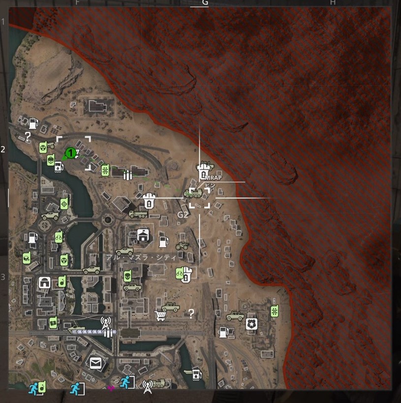 CoD DMZ派閥任務攻略（乗り捨てられた車両）MAP